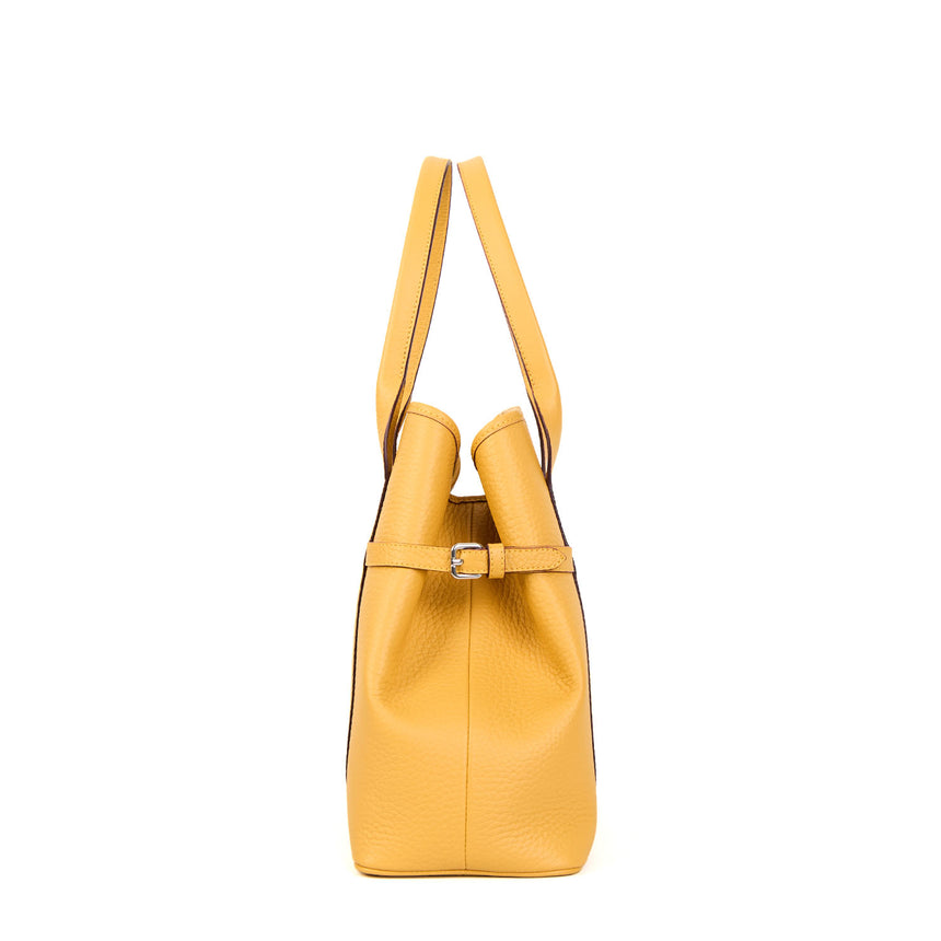 TOTE BAG SIDE BUCKLES GIALLA