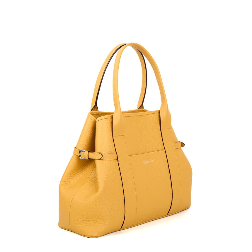 TOTE BAG SIDE BUCKLES GIALLA