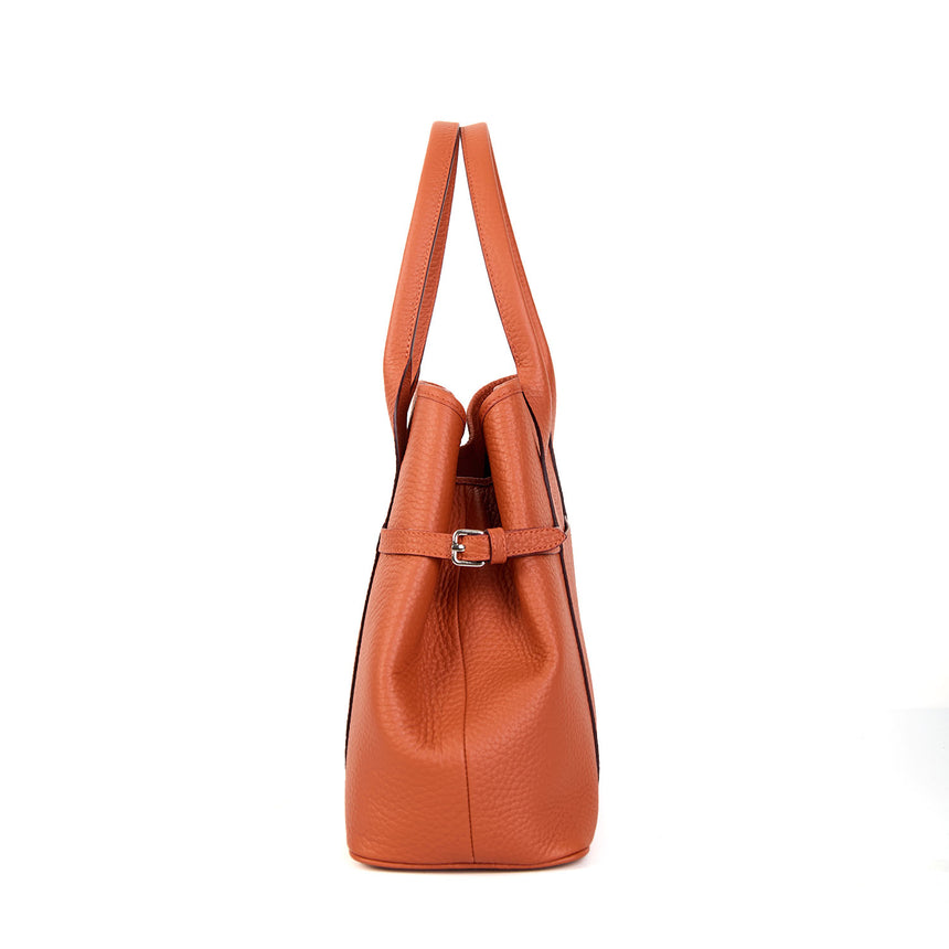 TOTE BAG SIDE BUCKLES ARANCIONE