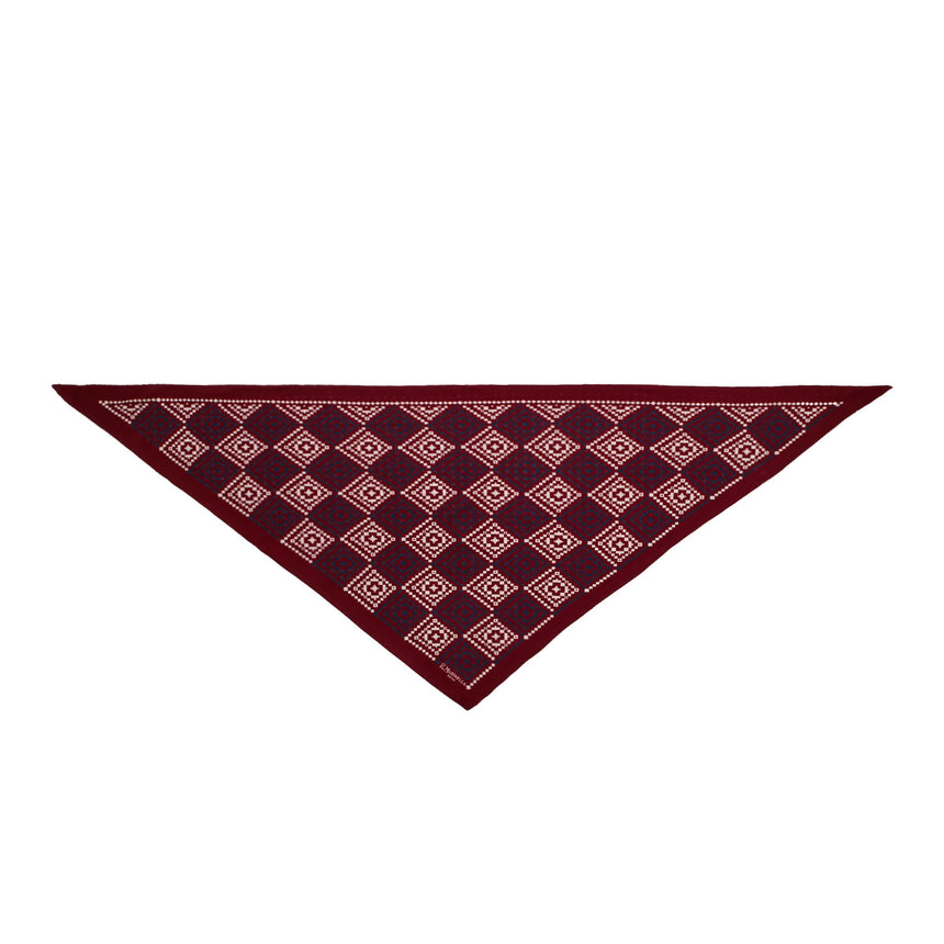 BURGUNDY TRIANGLE WOOL SCARF