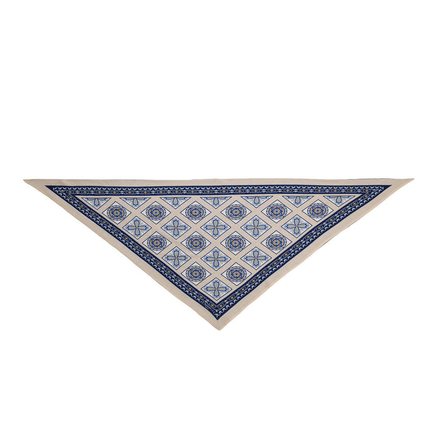 DARK BLUE TRIANGLE WOOL SCARF