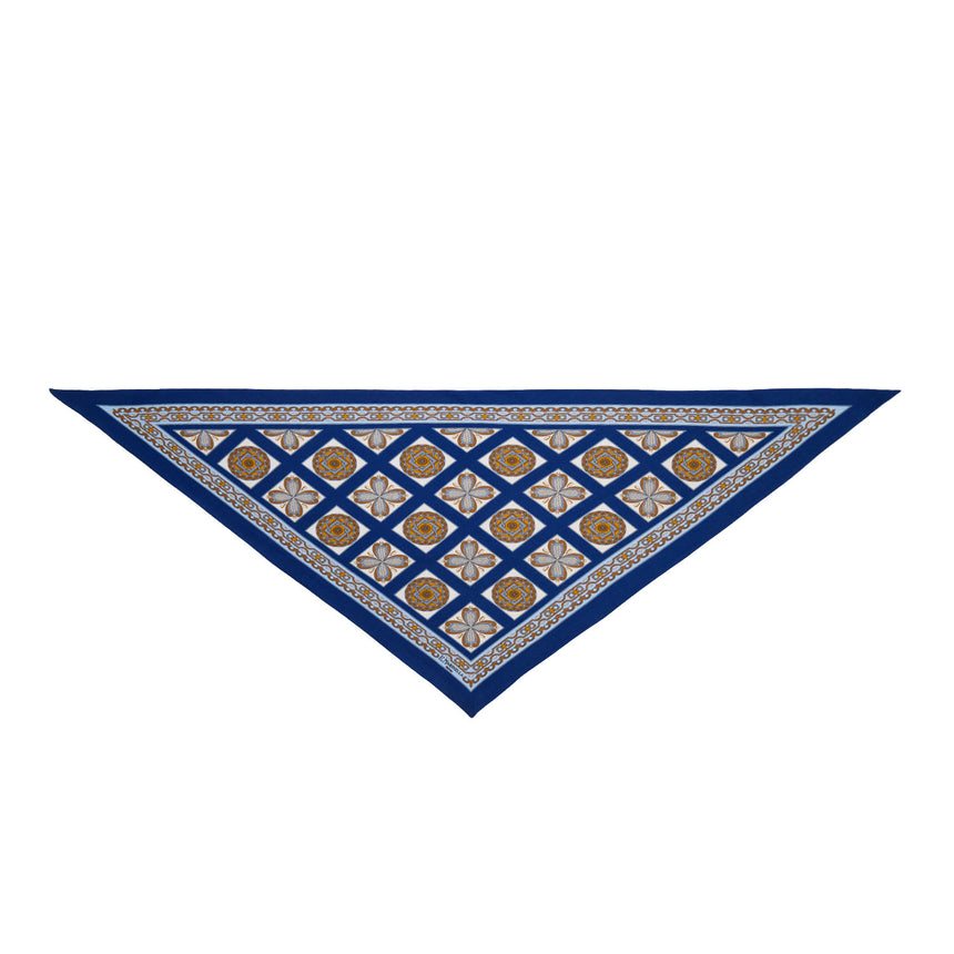 FOULARD TRIANGOLO IN LANA BLU
