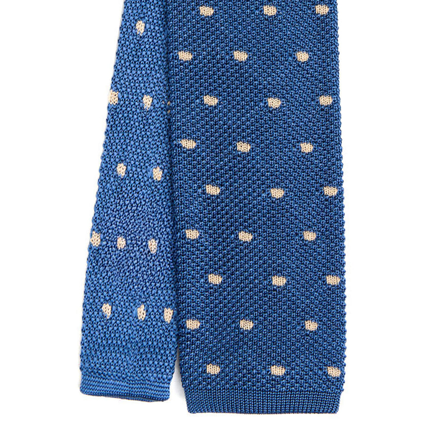 BLUE SILK KNITTED TIE