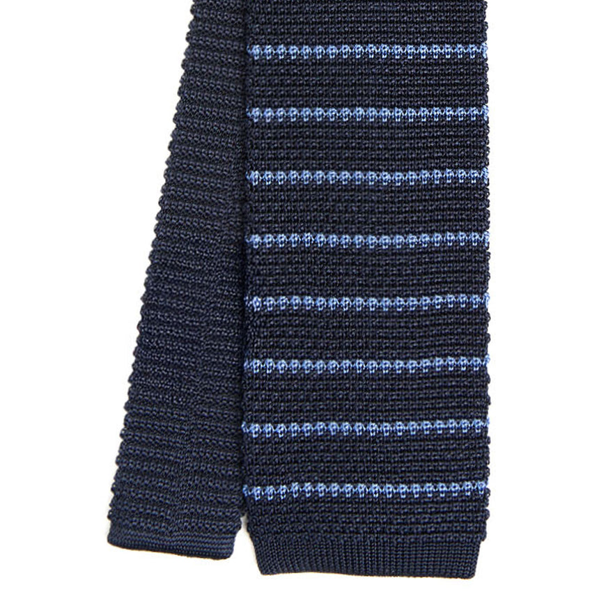 DARK BLUE SILK KNITTED TIE