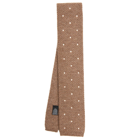 BEIGE CASHMERE KNITTED TIE