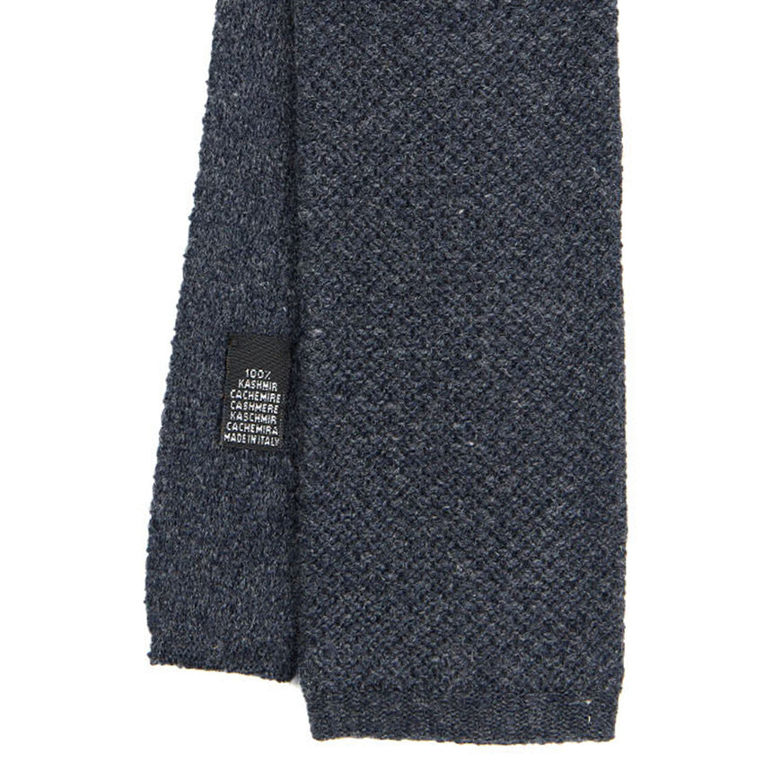 DARK GREY CASHMERE KNITTED TIE