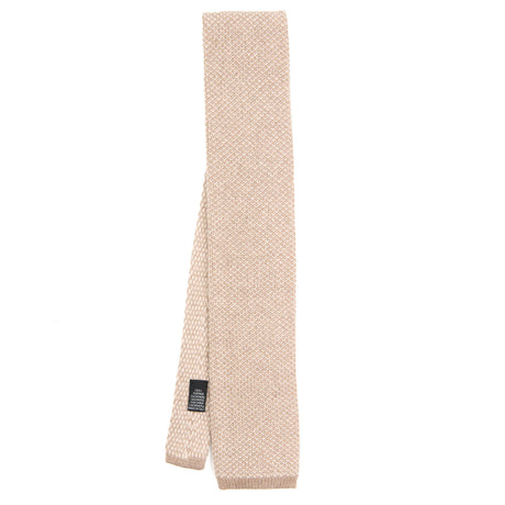 BEIGE CASHMERE KNITTED TIE