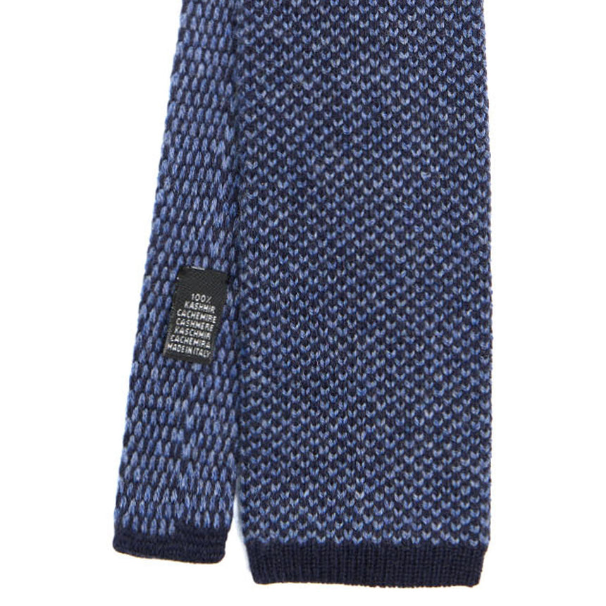 DARK BLUE CASHMERE KNITTED TIE