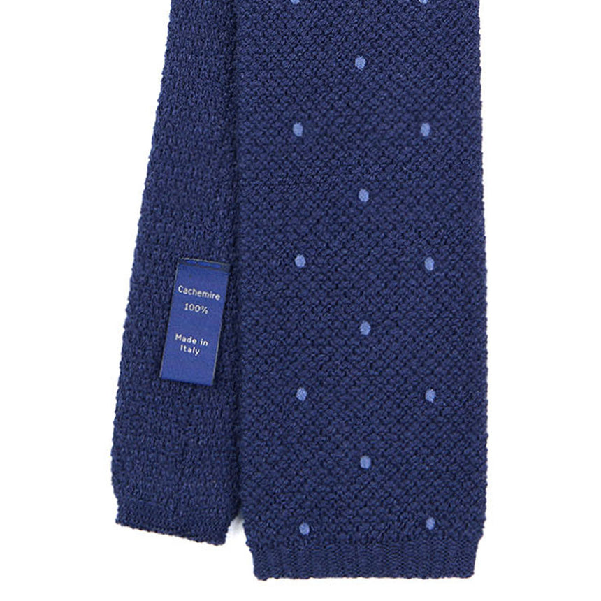 DARK BLUE CASHMERE KNITTED TIE