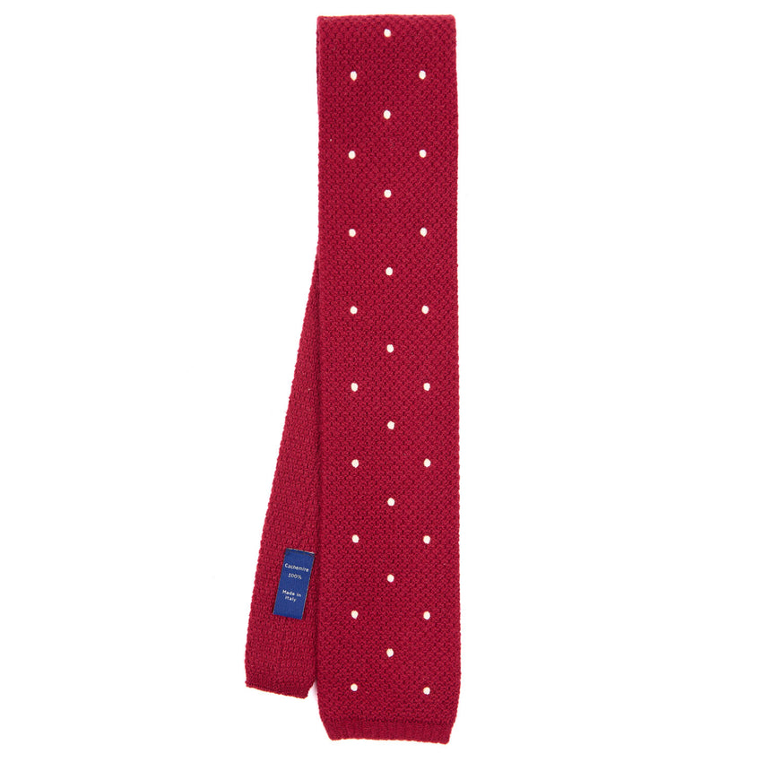 BURGUNDY CASHMERE KNITTED TIE