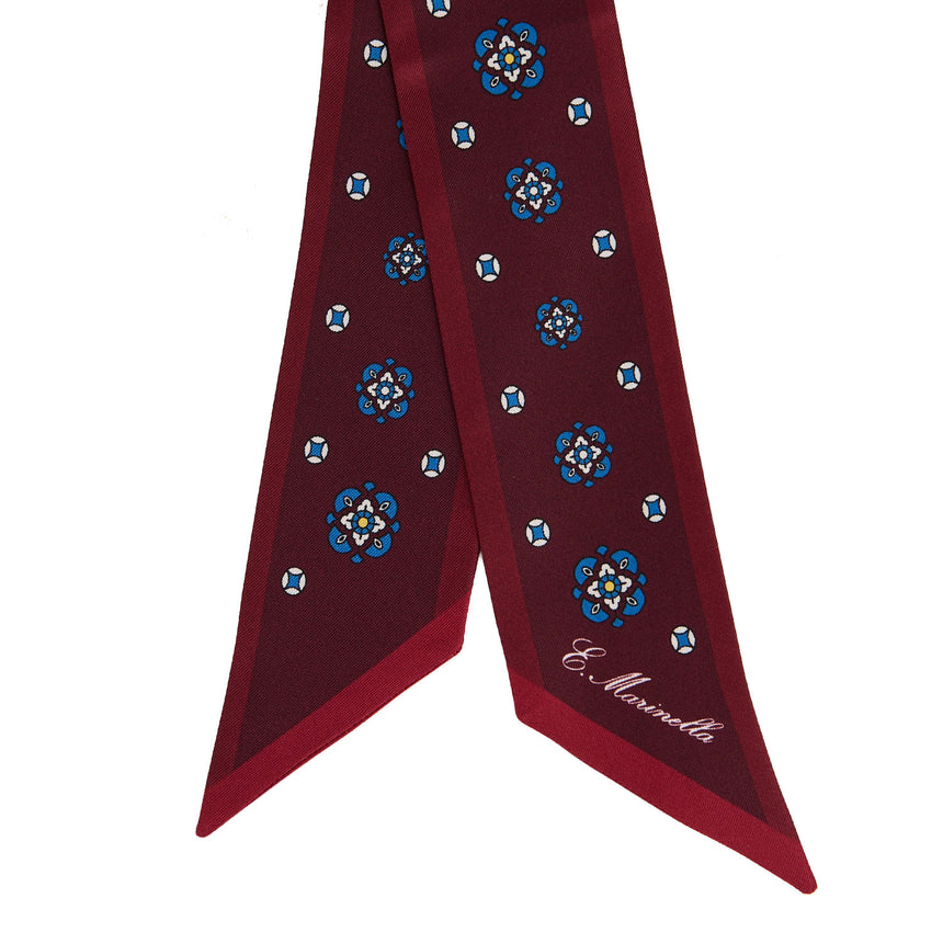 BURGUNDY PRINTED SILK MINI BANDEAU