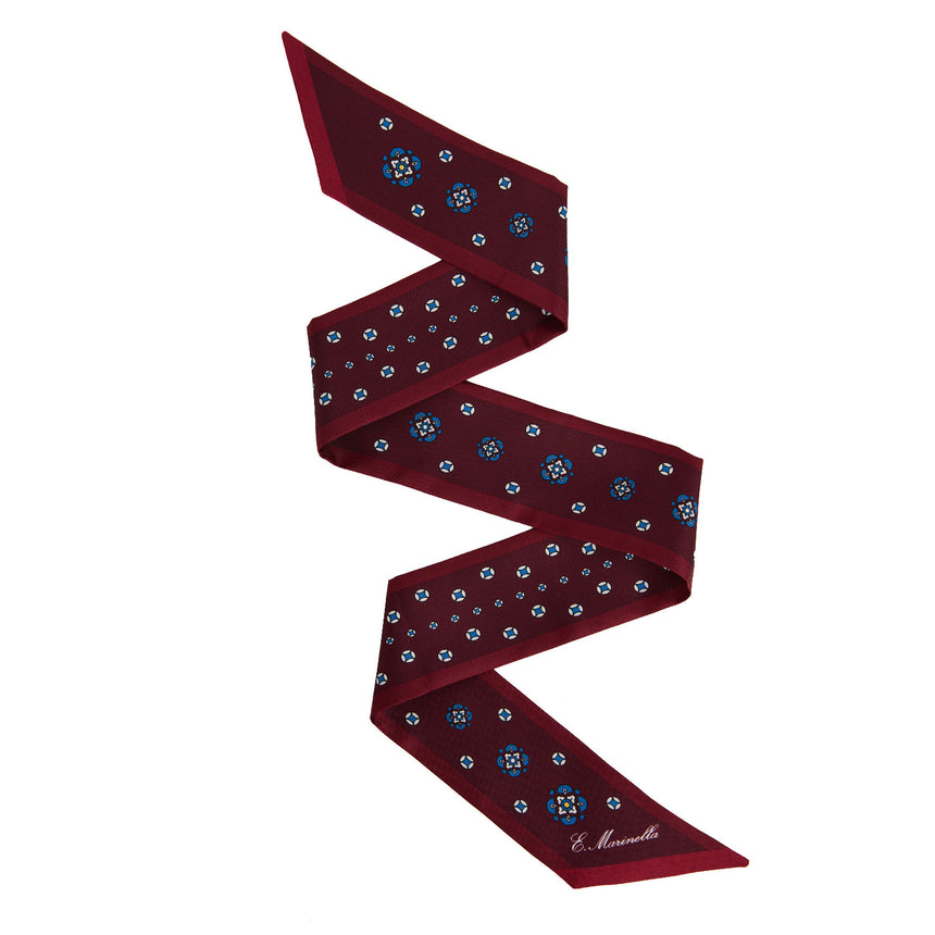 BURGUNDY PRINTED SILK MINI BANDEAU
