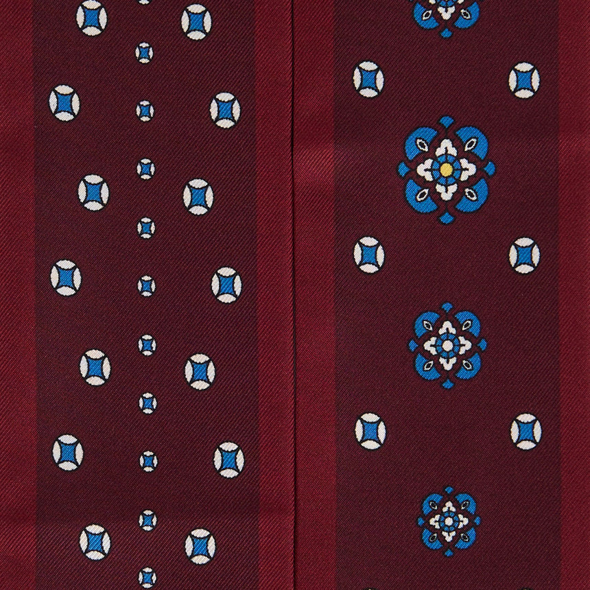 BURGUNDY PRINTED SILK MINI BANDEAU