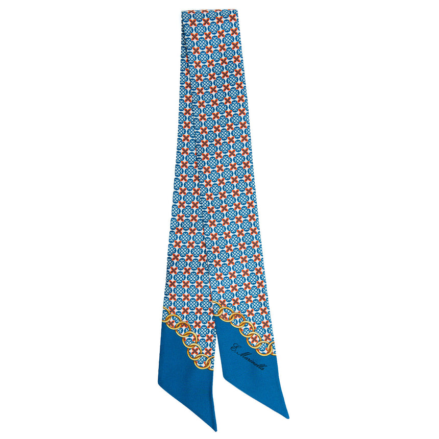 MID BLUE SILK MINI BANDEAU
