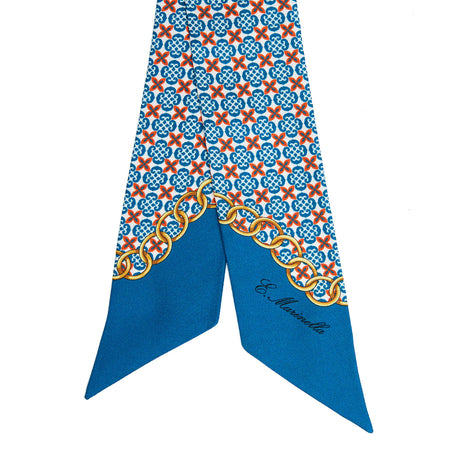 MINI BANDEAU IN SETA BLU MEDIO