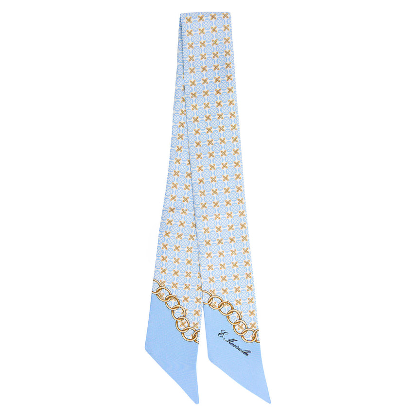 LIGHT BLUE SILK MINI BANDEAU