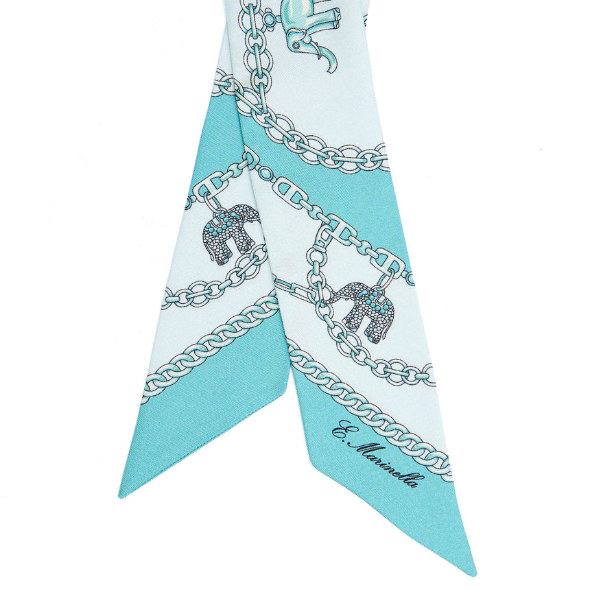 MINI BANDEAU IN SETA AZZURRO