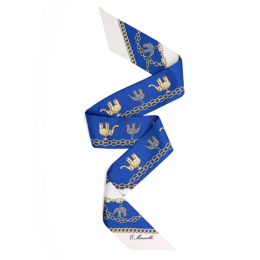 MINI BANDEAU IN SETA BLU