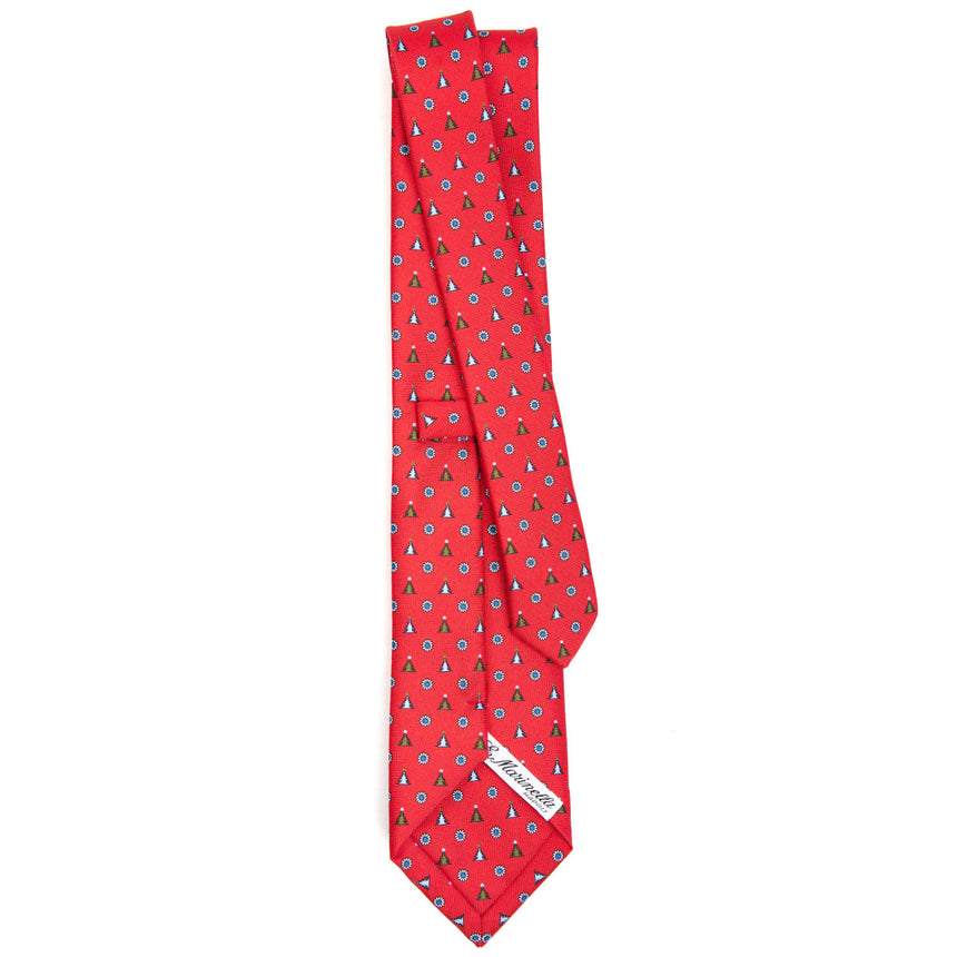 CRAVATTA SARTORIALE IN SETA STAMPATA ROSSA