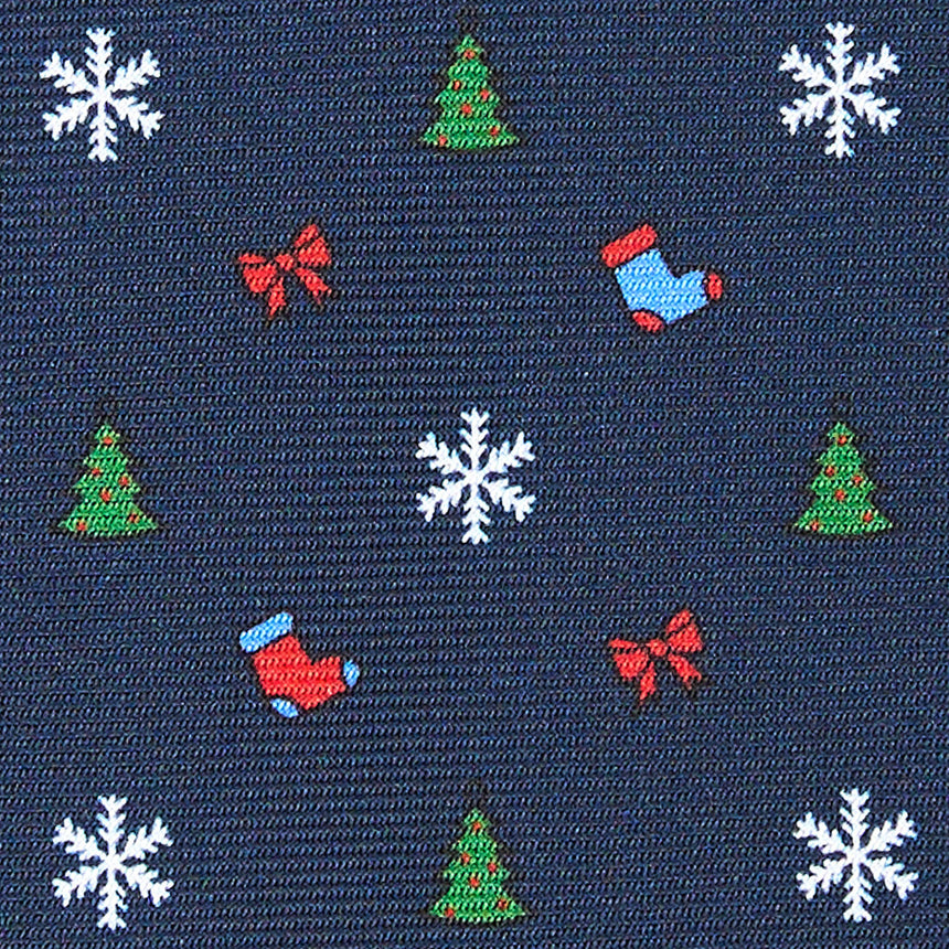 DARK BLUE SARTORIAL HOLIDAY PRINTED SILK TIE