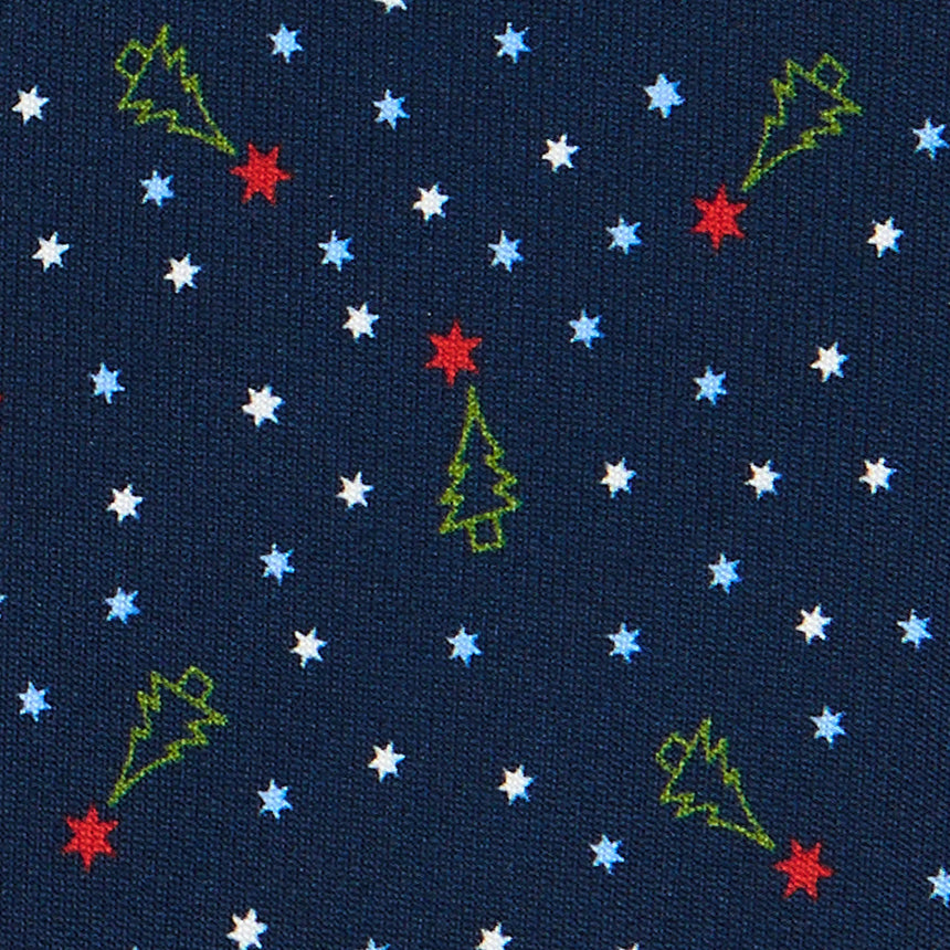 CRAVATTA SARTORIALE IN SETA STAMPATA BLU SCURO