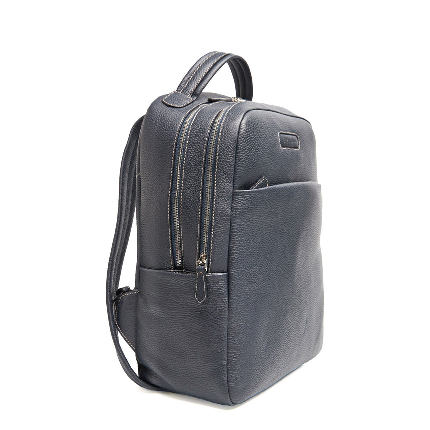 ZAINO BLU IN PELLE