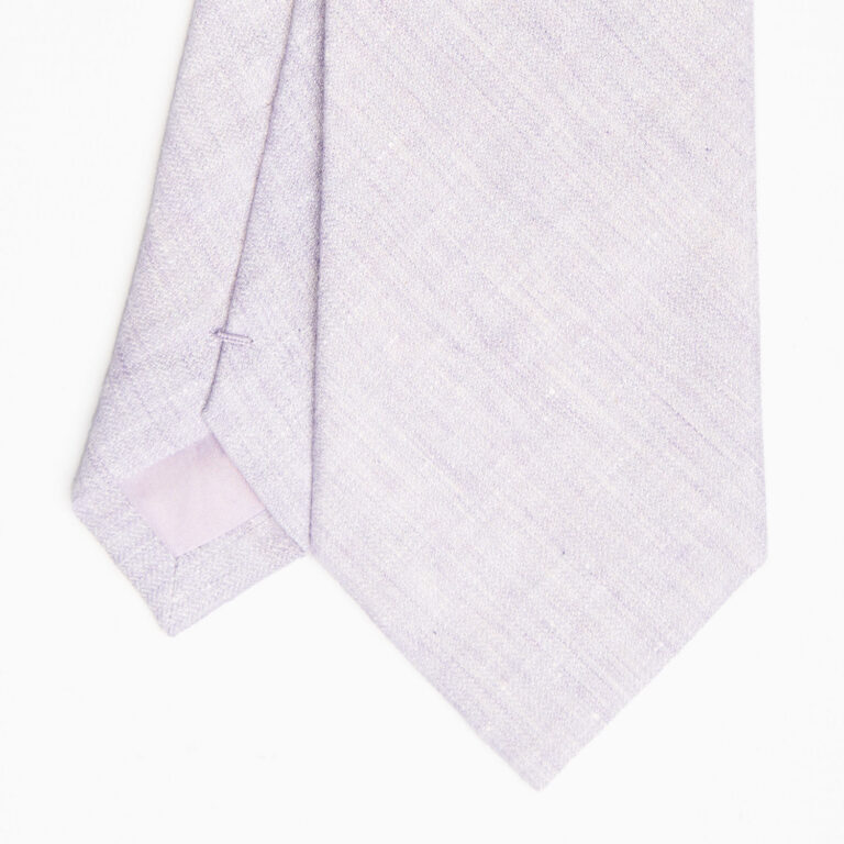Linen and cotton tie in solid lilac color