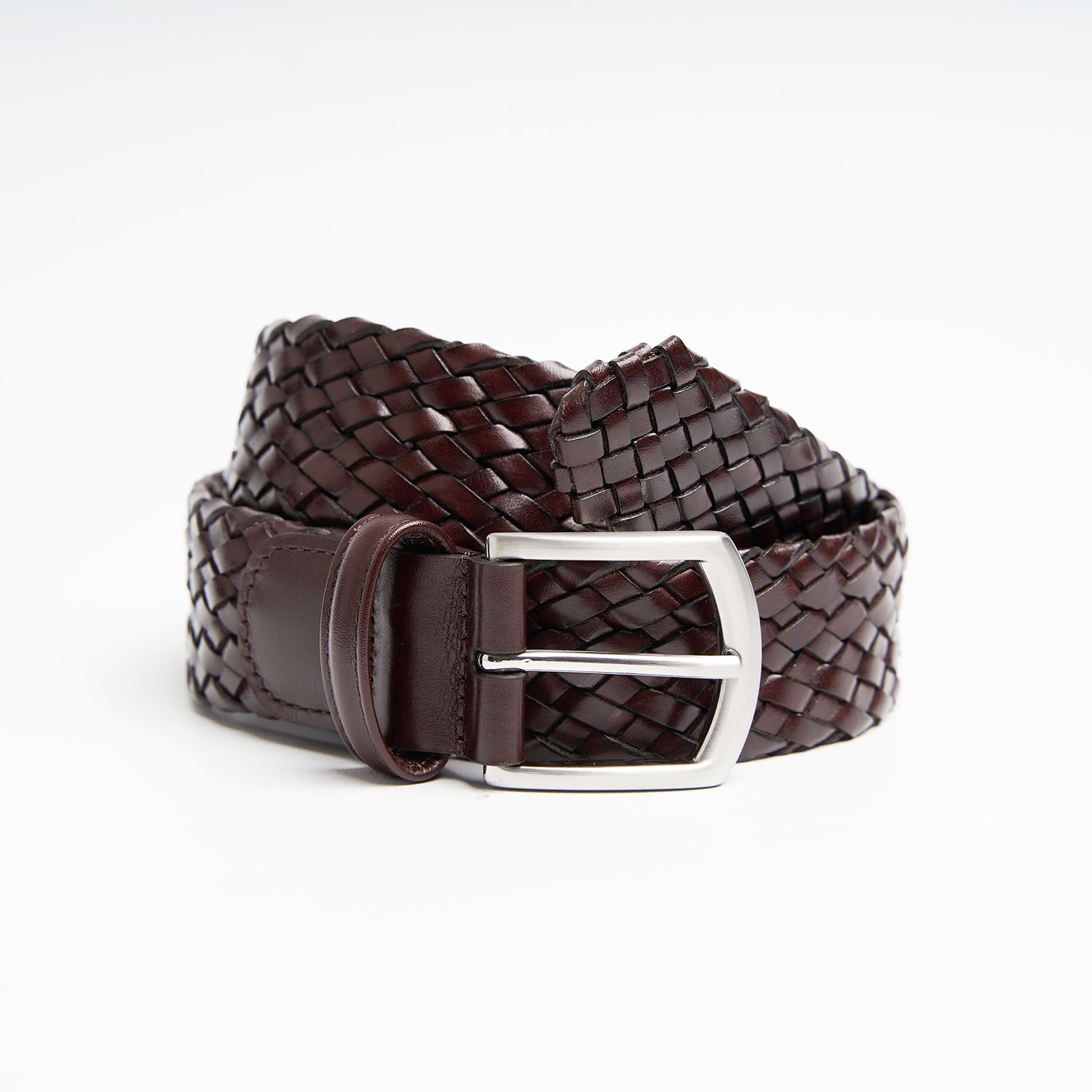 HAND-WOVEN LEATHER BELT 35 MM