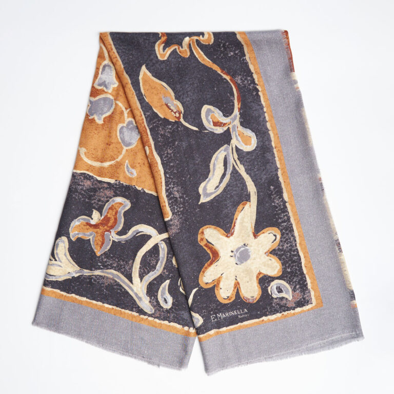 E.MARINELLA Printed Wool and Silk Scarf